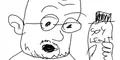A crudely-drawn variant:unknown, also holding a bottle of soy.