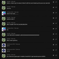 A conversation alleged to be in the SDL, where Spongie discusses uploading "the most fucked up shit you've ever seen" to the Sharty before getting banned.