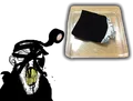 A feraljak covered in vantablack tape.