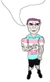 A tranny depicted as an Unbothered Chud. The empty speech bubble variant of this image is frequently used for speech bubble posting