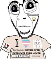 I love X, but I would never ever ever ever ever never Y