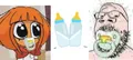 Agugu and Caca having a drink