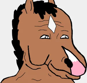 It's Wojak Horseman but very happy