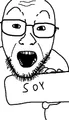 A variant:unknown holding a can of soy.