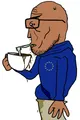 A commonly used version showing his side profile