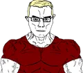 The original Muscular Chud, posted on SoyBooru on December 14, 2022.