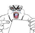 An popular edit of xim holding up a piece of paper and crying.
