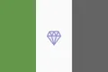 Flag of the Republic of Soyjak Party. Green represents Frogposters, White represents Jakkers, and Grey represents Gigaposters, all coexisting under one harmonious union. The gem in the middle is the national symbol of the republic.