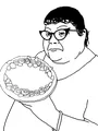 Template with cake