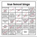 Femcel bingo