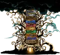 The menu's depiction of the different floors of the Library. It looks like a more fantastical version of the Kabbalistic Tree of life.