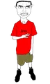 The earliest version of Unbothered Chud, posted on SoyBooru on September 30, 2022.