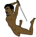 Pajeetjak with a sword.