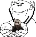 Impjak holding a ferret
