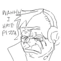 Daniel crying over a single pizza