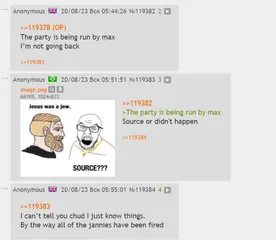 Doll gone, Kuz gone, 'leno gone. Admin 666 (Max) rules the sharty.