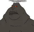 It's notable that Morbidmutt is so fat, that his head can resemble a volcano