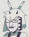 This is Mr. Demi, the only male teacher in the school. He is a music teacher and is depicted here as frightened. Probably a pooner.