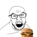Feraljak consuming an eco-friendly burger