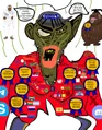 This slopjak has many website badges, and two jaks insulting him. A character card suggests his name is Joeltoko Klekiteen.