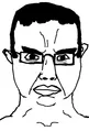 One of the many versions of a front facing template drawn in the style of the chudjak that can be used as an alternative to le pol face.