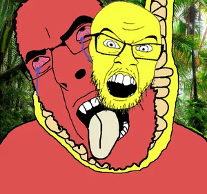 red cobson monkey -ACKING beacuse of yellow snake feraljak