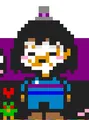 An attempt of making a Don Turtelli Frisk. There is a version of this with a finished hat, but there were no photos taken of it, making the finished hat lost.