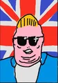 A depiction of the average Anglo, by renowned Swedish artist PewDiePie.