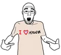 Shirtjak wearing his most famous shirt, I transheart nigger.