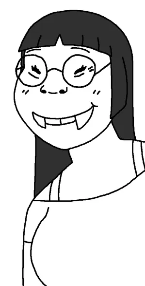 214928 - soybooru.com - asian black hair buck teeth eyelashes fangs female foidjaks glasses hair long hair smile soyjak soykio girl soykio kid teeth template transparent background.png