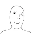 bald woman with no glasses