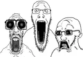Mentaljak in a soyjak trio with Nostaljak and Doctos.