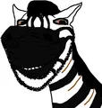 As a zebra