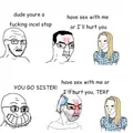 Creepy incel versus brave transbian.