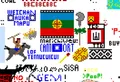 Mapuche symbols briefly captured next to the flags, they were covered later on by another flag.