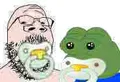 Caca and Pepe back from when he was still a froglet with a tail