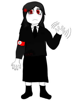 280960 - soybooru.com - 1soyjak angry black hair closed mouth clothes frown full body hair long hair lo...arm band nazi germany nazi germany nazism nazitan neo nazism no glasses open eyes red eyes schwarze sonne skinny skirt soy.png