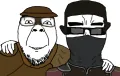 an NCR troonper and legion rechuid from fallout new vegas, getting along swimmingly
