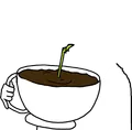 Drinking coffee out of a cup template