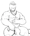 An embarrassed buff soyjak